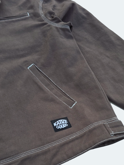 Twill Zip Jacket ,                  Mocha