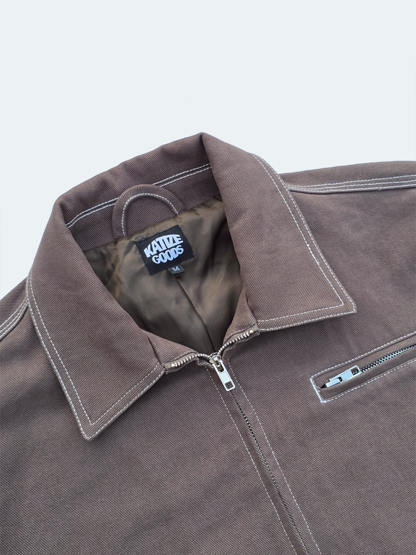 Twill Zip Jacket ,                  Mocha