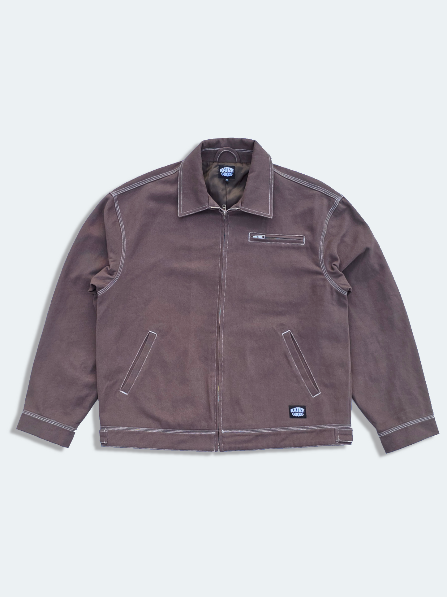Twill Zip Jacket ,                  Mocha